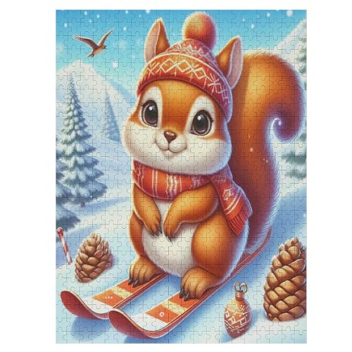 Animal Eichhörnchen Puzzles 500 Teile Erwachsener Kniffel Spaß Für Die Ganze Familie - 500 Puzzleteilige Motive, Holzpuzzle Kinder Erwachsene, Impossible Puzzle Schwer （55×41cm） von AAPZY