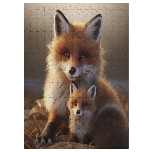 Animal Fuchs -Puzzle, 300 Teile,Holzpuzzle Für Erwachsene Kinder, Lustiges Spielzeug, Denkspiel, Spielzeug, Bildungsspiel, Herausforderung, Pädagogisch, 42×30cm von AAPZY