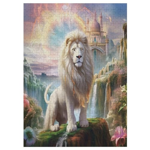 Animal Löwe Holzpuzzle 300 Teile,Puzzles Für Erwachsene, Impossible Puzzle, Geschicklichkeitsspiel Für Die Ganze Familie,Home Dekoration Puzzle, Puzzle Kinder Legespiel 42×30cm von AAPZY