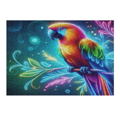 Animal Papagei Puzzle 300 Teile,Puzzles Für Erwachsene, Impossible Puzzle, Geschicklichkeitsspiel Für Die Ganze Familie, Puzzle Kinder,Holzpuzzle-Geschenk,Raumdekoration, （40×28cm） von AAPZY