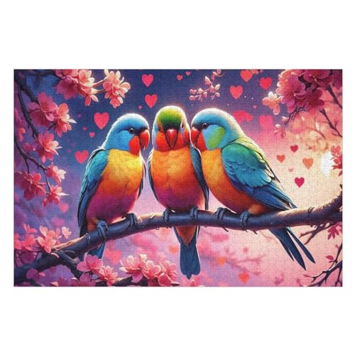 Animal Papagei-Puzzle Für Erwachsene, 1000 Teile, Holzpuzzle, Kinderpuzzle, Dekompressionsspiel, Spielzeugpuzzle （75×50cm） von AAPZY