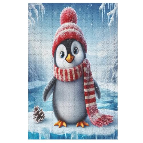 Animal Pinguin Holzpuzzle 1000 Teile,Puzzles Für Erwachsene, Impossible Puzzle, Geschicklichkeitsspiel Für Die Ganze Familie,Home Dekoration Puzzle, Puzzle Kinder Legespiel 78×53cm von AAPZY