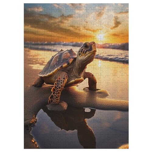 Animal Schildkröte Holzpuzzle 300 Teile,Puzzles Für Erwachsene, Impossible Puzzle, Geschicklichkeitsspiel Für Die Ganze Familie,Home Dekoration Puzzle, Puzzle Kinder Legespiel 42×30cm von AAPZY