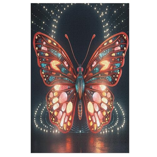 Animal Schmetterling Holzpuzzle 1000 Teile,Puzzles Für Erwachsene, Impossible Puzzle, Geschicklichkeitsspiel Für Die Ganze Familie,Home Dekoration Puzzle, Puzzle Kinder Legespiel 78×53cm von AAPZY