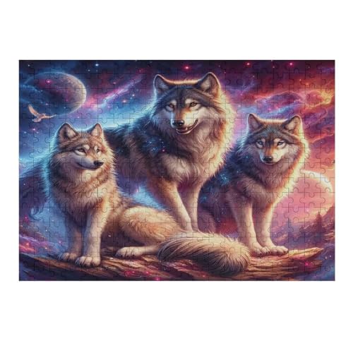 Animal Wolf Puzzles 300 Teile Erwachsener Kniffel Spaß Für Die Ganze Familie - 300 Puzzleteilige Motive, Holzpuzzle Kinder Erwachsene, Impossible Puzzle Schwer （40×28cm） von AAPZY