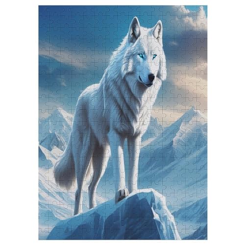 Animal Wolf Puzzles 300 Teile Erwachsener Kniffel Spaß Für Die Ganze Familie - 300 Puzzleteilige Motive, Holzpuzzle Kinder Erwachsene, Impossible Puzzle Schwer 42×30cm von AAPZY