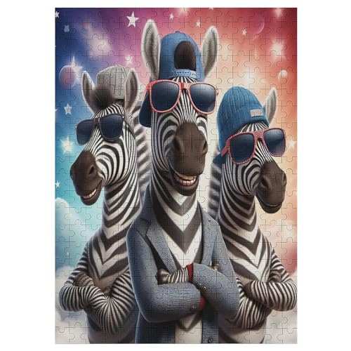 Animal Zebra Puzzles 300 Teile Erwachsener Kniffel Spaß Für Die Ganze Familie - 300 Puzzleteilige Motive, Holzpuzzle Kinder Erwachsene, Impossible Puzzle Schwer 42×30cm von AAPZY