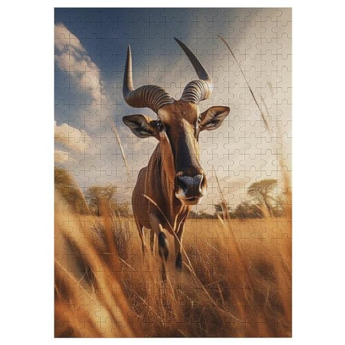 Antilope Holzpuzzle 300 Teile, Knobelspiele Für Erwachsene, Teenager, Puzzles Unmögliche - Kinder Puzzle Zimmer Deko 42×30cm von AAPZY