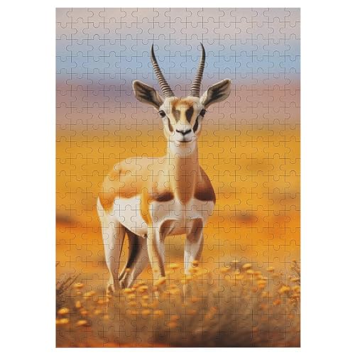 Antilope -Puzzle, 300 Teile,Holzpuzzle Für Erwachsene Kinder, Lustiges Spielzeug, Denkspiel, Spielzeug, Bildungsspiel, Herausforderung, Pädagogisch, 42×30cm von AAPZY