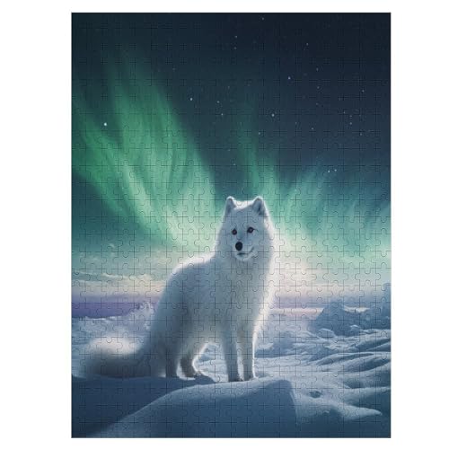 Arctic Fuchs Puzzles 500 Teile Für Jugendliche Kreatives Holzpuzzlespielzeug Familienspiel Schwierigkeitsgrad Herausforderungspuzzles （55×41cm） von AAPZY