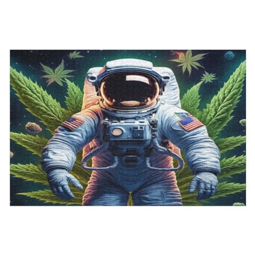 Astronaut 1000 Teile Puzzle, Holzpuzzle, Puzzles Für Erwachsene Kinder, 1000 Teile Puzzle Für Jugendliche & Erwachsene Lernspiel Herausforderungsspielzeug （75×50cm） von AAPZY