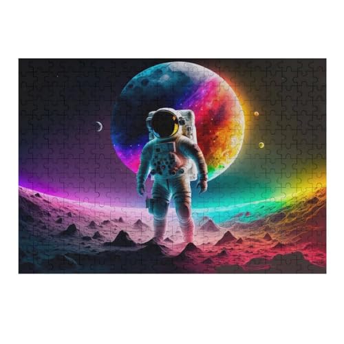 Astronaut Holzpuzzle Erwachsene - 300 Teiliges Jigsaw Knobelspiel - Puzzle Für Erwachsene & Kinder - Outdoor & Reisespielzeug - Geduldspiel （40×28cm） von AAPZY