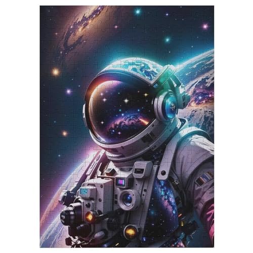 Astronaut Holzpuzzle Erwachsene - 300 Teiliges Jigsaw Knobelspiel - Puzzle Für Erwachsene & Kinder - Outdoor & Reisespielzeug - Geduldspiel 42×30cm von AAPZY