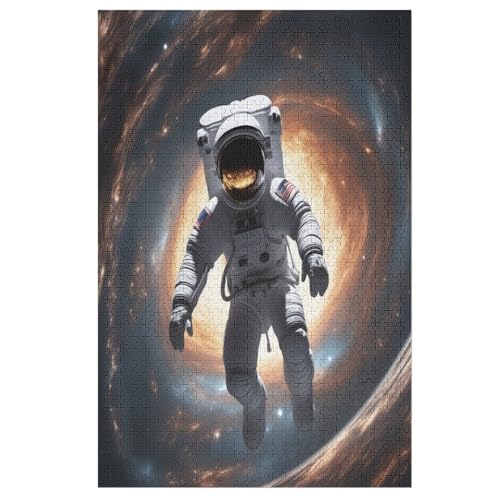 Astronaut -Puzzle, 1000 Teile,Holzpuzzle Für Erwachsene Kinder, Lustiges Spielzeug, Denkspiel, Spielzeug, Bildungsspiel, Herausforderung, Pädagogisch, 78×53cm von AAPZY