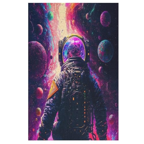 Astronaut Puzzle 1000 Teile,Puzzles Für Erwachsene, Impossible Puzzle, Geschicklichkeitsspiel Für Die Ganze Familie, Puzzle Kinder,Holzpuzzle-Geschenk,Raumdekoration, （78×53cm） von AAPZY