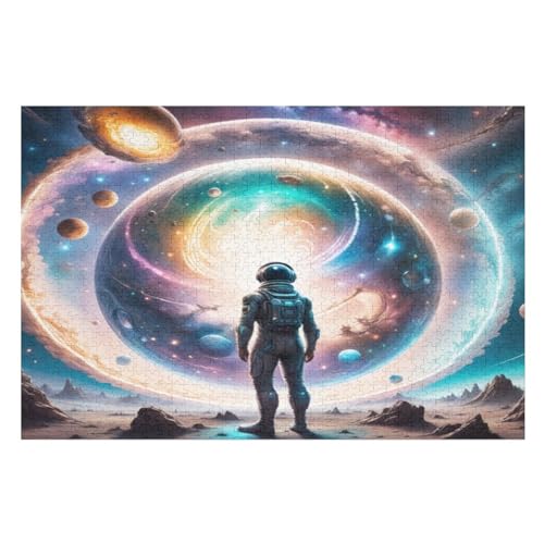 Astronaut Puzzles 1000 Teile Erwachsener Kniffel Spaß Für Die Ganze Familie - 1000 Puzzleteilige Motive, Holzpuzzle Kinder Erwachsene, Impossible Puzzle Schwer （75×50cm） von AAPZY