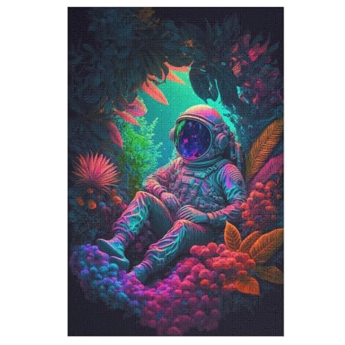 Astronaut Puzzles 1000 Teile Erwachsener Kniffel Spaß Für Die Ganze Familie - 1000 Puzzleteilige Motive, Holzpuzzle Kinder Erwachsene, Impossible Puzzle Schwer 78×53cm von AAPZY