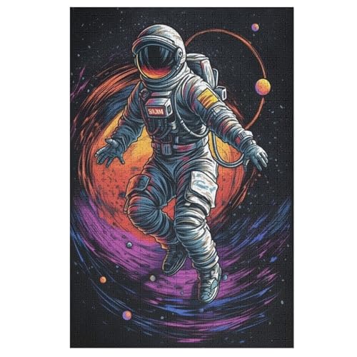 Astronaut Puzzles 1000 Teile Erwachsener Kniffel Spaß Für Die Ganze Familie - 1000 Puzzleteilige Motive, Holzpuzzle Kinder Erwachsene, Impossible Puzzle Schwer 78×53cm von AAPZY