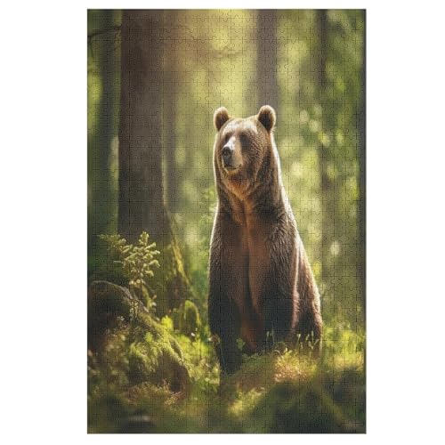 Bär Holzpuzzle 1000 Teile, Knobelspiele Für Erwachsene, Teenager, Puzzles Unmögliche - Kinder Puzzle Zimmer Deko （78×53cm） von AAPZY