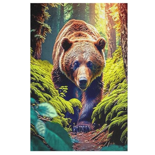 Bär Puzzle 1000 Teile,Puzzles Für Erwachsene, Impossible Puzzle, Geschicklichkeitsspiel Für Die Ganze Familie, Puzzle Kinder,Holzpuzzle-Geschenk,Raumdekoration, 78×53cm von AAPZY