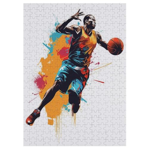 Basketball -Puzzle, 300 Teile,Holzpuzzle Für Erwachsene Kinder, Lustiges Spielzeug, Denkspiel, Spielzeug, Bildungsspiel, Herausforderung, Pädagogisch, 42×30cm von AAPZY