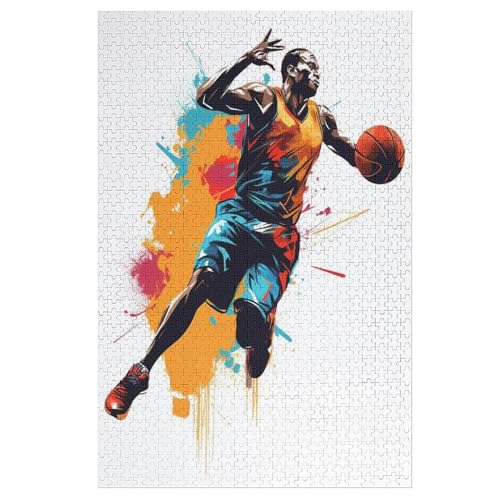 Basketball-Puzzle Für Erwachsene, 1000-teilige Puzzles Für Teenager Und Kinder, Kreative Puzzles Für Die Familie, Herausfordernde Spiele, Spielzeug, Geschenke （78×53cm） von AAPZY