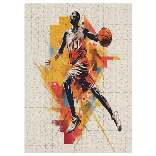 Basketball Puzzle Für Erwachsene,300-teiliges Puzzle,Puzzle Für Erwachsene Und Kinder,Holzpuzzle,Lernspielzeug, 42×30cm von AAPZY