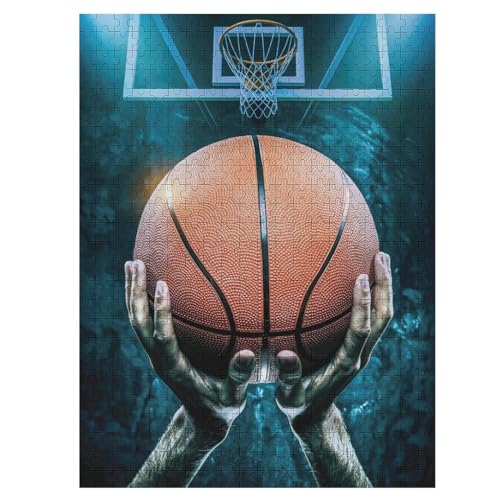 Basketball Puzzle Für Erwachsene,500-teiliges Puzzle,Puzzle Für Erwachsene Und Kinder,Holzpuzzle,Lernspielzeug, （55×41cm） von AAPZY