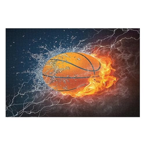 Basketball Puzzles 1000 Teile Erwachsener Kniffel Spaß Für Die Ganze Familie - 1000 Puzzleteilige Motive, Holzpuzzle Kinder Erwachsene, Impossible Puzzle Schwer （75×50cm） von AAPZY