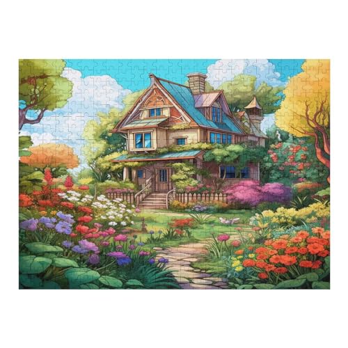 Bergdorfhütte 500 Teile Puzzle, Holzpuzzle, Puzzles Für Erwachsene Kinder, 500 Teile Puzzle Für Jugendliche & Erwachsene Lernspiel Herausforderungsspielzeug （52×38cm） von AAPZY