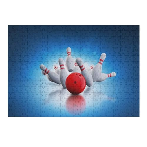 Bowling,300 Teile,Holzpuzzle,einzigartiges Puzzle,kreatives Puzzle,Geschenk Für Erwachsene,Familienspiel,Herausforderungsaktivität,（40×28cm） von AAPZY