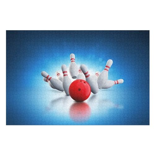 Bowling 1000 Teile Premium-Puzzles Für Erwachsene Kinder- Holzpuzzles Spaß Und Lernspiele - Perfekte Puzzle-Geschenke （75×50cm） von AAPZY