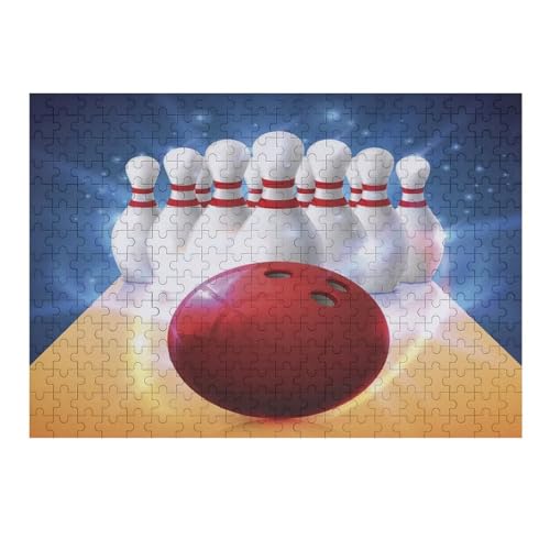 Bowling 300 Teile Puzzles Für Erwachsene Holzpuzzle Familienpuzzlespiel Stressabbau-Puzzle Für Erwachsene Kinder Ab 12 Jahren （40×28cm） von AAPZY