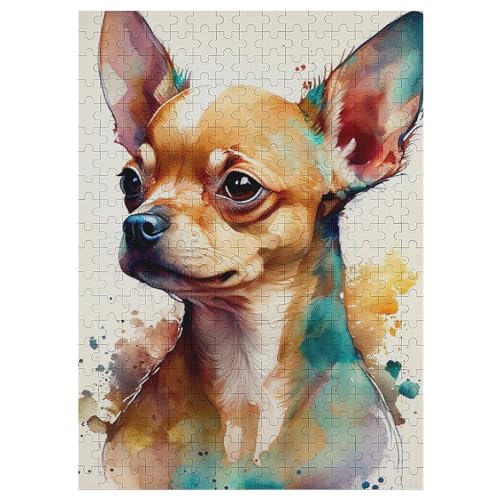 Chihuahua Holzpuzzle 300 Teile,Puzzles Für Erwachsene, Impossible Puzzle, Geschicklichkeitsspiel Für Die Ganze Familie,Home Dekoration Puzzle, Puzzle Kinder Legespiel 42×30cm von AAPZY