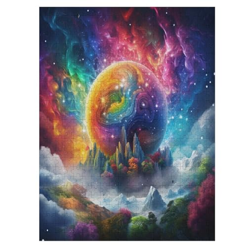 Color Planet-Puzzle Für Erwachsene, 500 Teile, Holzpuzzle, Kinderpuzzle, Dekompressionsspiel, Spielzeugpuzzle （55×41cm） von AAPZY