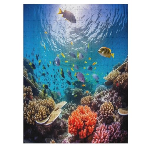 Colorful Fisch 500 Teile Puzzle Für Erwachsene, Herausforderung Puzzles - Familienpuzzle Verringerter Druck Schwieriges Puzzle Rahmen Holzpuzzle Für Erwachsene Kinder 12+ （55×41cm） von AAPZY