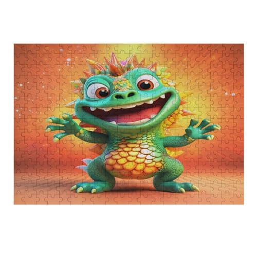 Cute Dinosaurier Holzpuzzle 300 Teile,Puzzles Für Erwachsene, Impossible Puzzle, Geschicklichkeitsspiel Für Die Ganze Familie,Home Dekoration Puzzle, Puzzle Kinder Legespiel （40×28cm） von AAPZY