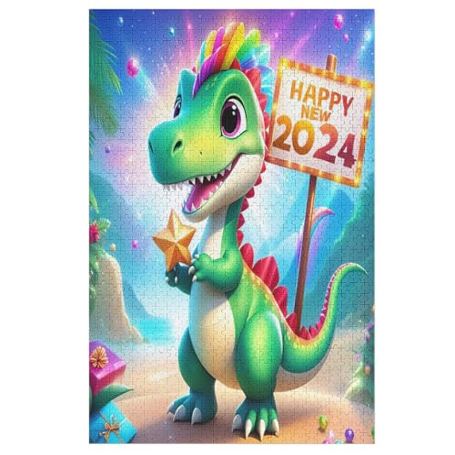 Cute Dinosaurier Puzzles 1000 Teile Erwachsener Kniffel Spaß Für Die Ganze Familie - 1000 Puzzleteilige Motive, Holzpuzzle Kinder Erwachsene, Impossible Puzzle Schwer 78×53cm von AAPZY