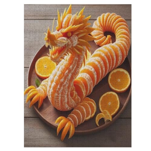 Cute Drache 500 Teile Puzzles Für Erwachsene Holzpuzzle Familienpuzzlespiel Stressabbau-Puzzle Für Erwachsene Kinder Ab 12 Jahren （55×41cm） von AAPZY