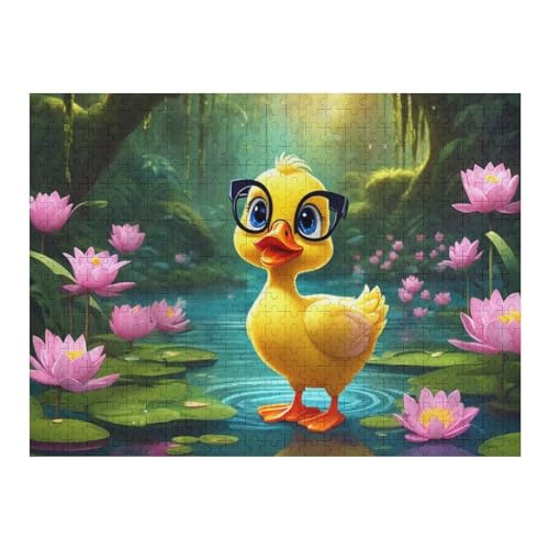 Cute Ente Puzzle 500 Teile,Puzzles Für Erwachsene, Impossible Puzzle, Geschicklichkeitsspiel Für Die Ganze Familie, Puzzle Kinder,Holzpuzzle-Geschenk,Raumdekoration, （52×38cm） von AAPZY