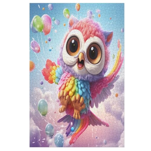 Cute Eule Puzzle Für Erwachsene,1000-teiliges Puzzle,Puzzle Für Erwachsene Und Kinder,Holzpuzzle,Lernspielzeug, 78×53cm von AAPZY