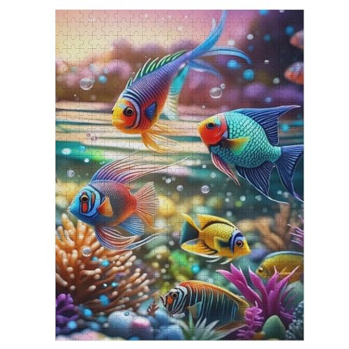 Cute Fisch 500 Teile Puzzle Für Erwachsene, Herausforderung Puzzles - Familienpuzzle Verringerter Druck Schwieriges Puzzle Rahmen Holzpuzzle Für Erwachsene Kinder 12+ （55×41cm） von AAPZY