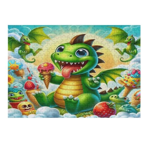 Cute Flugsaurier 300 Teile Puzzle Für Erwachsene, Herausforderung Puzzles - Familienpuzzle Verringerter Druck Schwieriges Puzzle Rahmen Holzpuzzle Für Erwachsene Kinder 12+ （40×28cm） von AAPZY