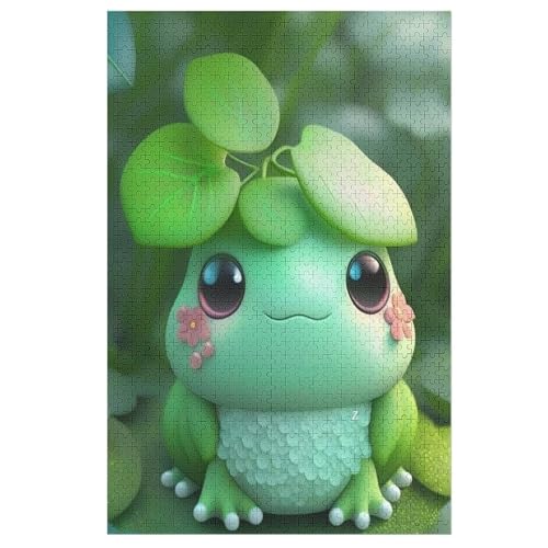 Cute Frosch – Puzzle 1000 Teile, Holzpuzzle, Herausforderndes Geschicklichkeitsspiel Für Die Ganze Familie, Kinder Erwachsenenpuzzle Ab 12 Jahren 78×53cm von AAPZY