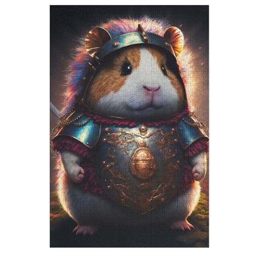 Cute Guinea Schwein Warrior Puzzles 1000 Teile Erwachsener Kniffel Spaß Für Die Ganze Familie - 1000 Puzzleteilige Motive, Holzpuzzle Kinder Erwachsene, Impossible Puzzle Schwer （78×53cm） von AAPZY