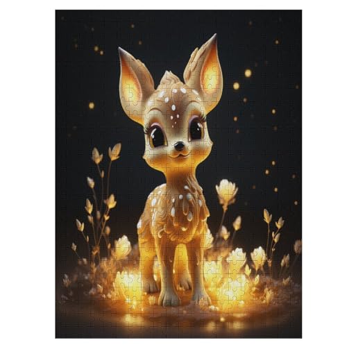 Cute Hirsch 500 Teile Puzzle Für Erwachsene, Herausforderung Puzzles - Familienpuzzle Verringerter Druck Schwieriges Puzzle Rahmen Holzpuzzle Für Erwachsene Kinder 12+ （55×41cm） von AAPZY