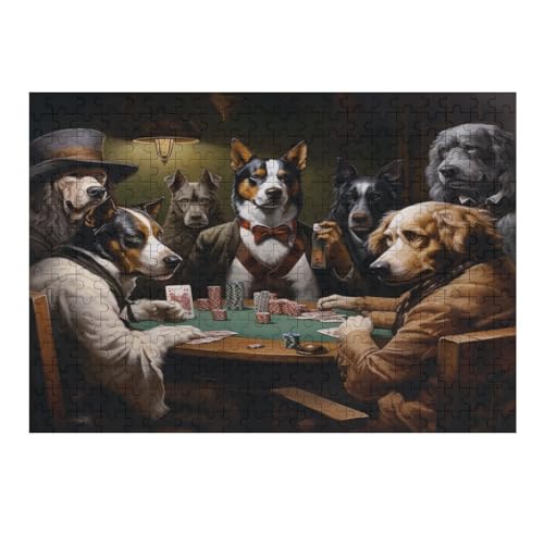 Cute Hund,300 Teile,Holzpuzzle,einzigartiges Puzzle,kreatives Puzzle,Geschenk Für Erwachsene,Familienspiel,Herausforderungsaktivität,（40×28cm） von AAPZY