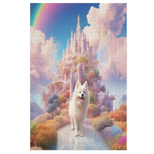 Cute Hund Holzpuzzle 1000 Teile, Knobelspiele Für Erwachsene, Teenager, Puzzles Unmögliche - Kinder Puzzle Zimmer Deko 78×53cm von AAPZY