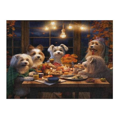 Cute Hund Holzpuzzle 500 Teile, Knobelspiele Für Erwachsene, Teenager, Puzzles Unmögliche - Kinder Puzzle Zimmer Deko （52×38cm） von AAPZY