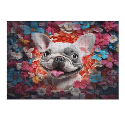 Cute Hund Holzpuzzle Erwachsene - 300 Teiliges Jigsaw Knobelspiel - Puzzle Für Erwachsene & Kinder - Outdoor & Reisespielzeug - Geduldspiel （40×28cm） von AAPZY